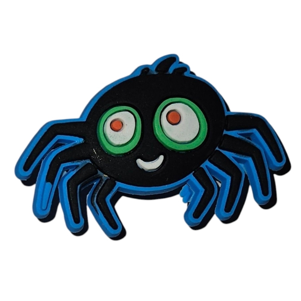 4/$8 Whimsical Black and Blue Spider Shoe Charm For Crocs